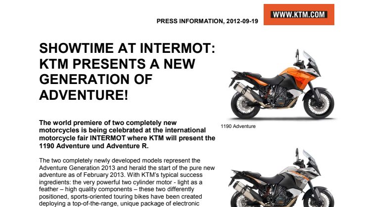 KTM presenterar en helt ny Adventure generation