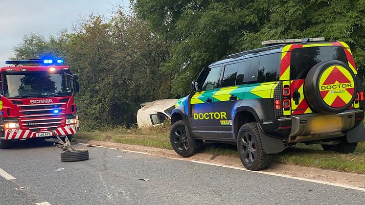 MARS emergency services attending a roadside incident