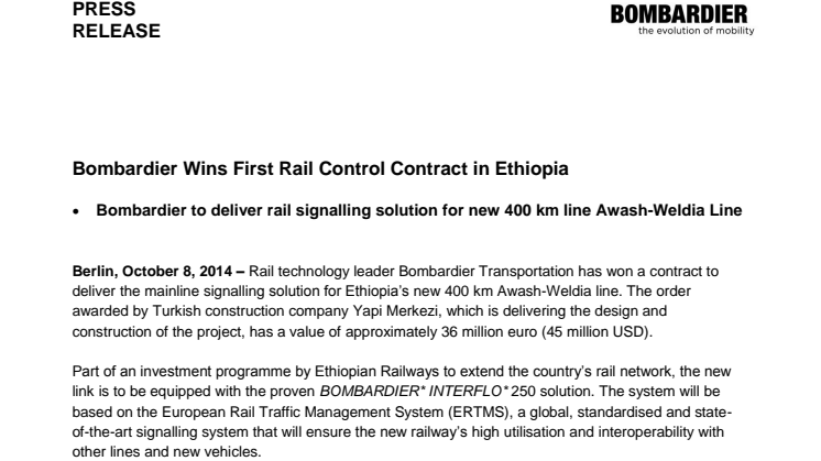 Stororder till Bombardier i Etiopien 