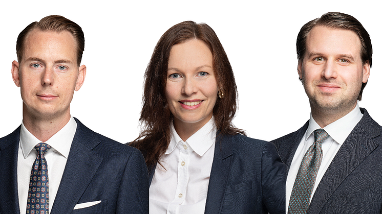Anders Elvinsson, Head of Valuation & Strategic Advisory, Annika Edström, Head of What's Next och Kristoffer Sandberg, Head of Capital Markets.