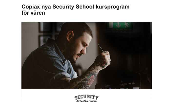Copiax nya Security School kursprogram för våren 