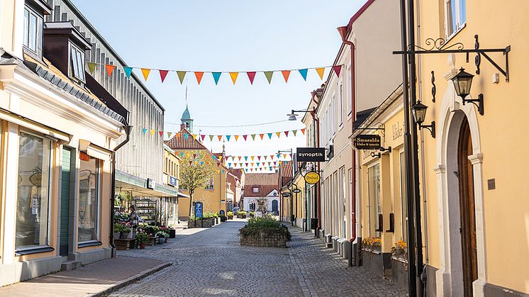 Södergatan i Sölvesborg i april 2020, för högupplösta pressbilder se länk nedan.