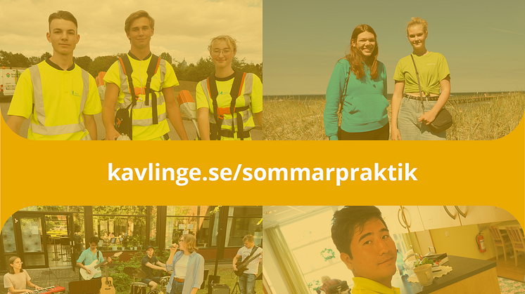 Är du mellan 16-18 år, bor i Kävlinge kommun och vill ta de första stegen in i yrkeslivet? Sök sommarpraktik hos oss, välja mellan flera olika yrken. 
