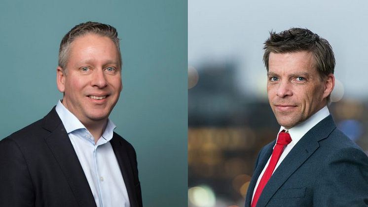 Dueoen ​Erling Olaussen (t.v) og  Per-Christian Svendsen (t.h) vil jobbe tett sammen om den videre utviklingen av selskapet. 