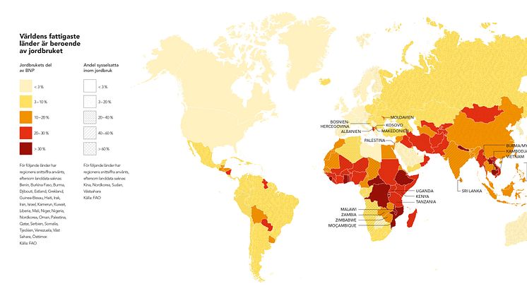 Infographic: Så beroende är världens fattigaste länder av jordbruk