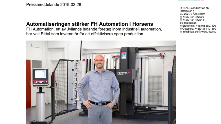 Automatiseringen stärker FH Automation i Horsens
