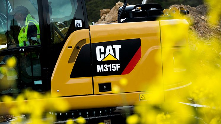 Cat M315F hjulgrävare - närbild