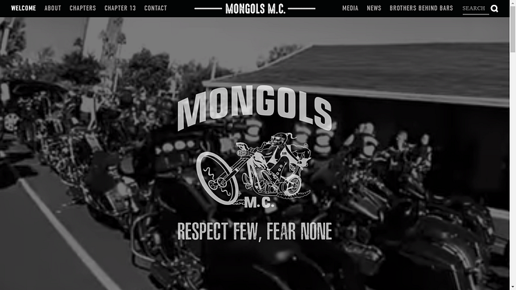 Screenshot of the website of Mongols Motorcycle Club