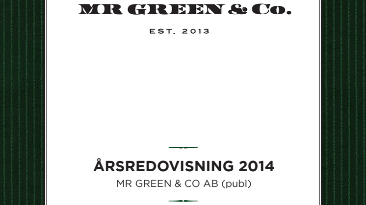 Mr Green & Co AB Årsredovisning 2014