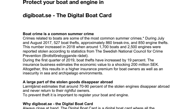 Lansering digiboat.se Digitala Båtkortet - Svenskt båtregister för en trygg och hållbar skärgård