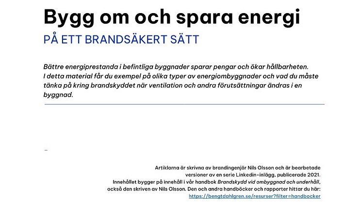 Bygg om och spara energi på ett brandsäkert sätt