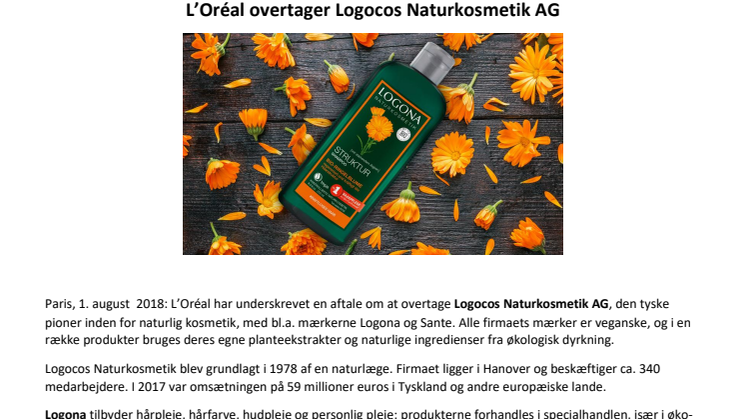 L'Oréal køber Logocos Naturkosmetik AG