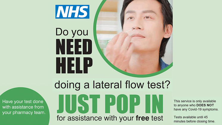 Assisted Covid tests at local pharmacies