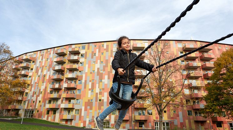 Familjebostäders hus på Tellusgatan i Bergsjön