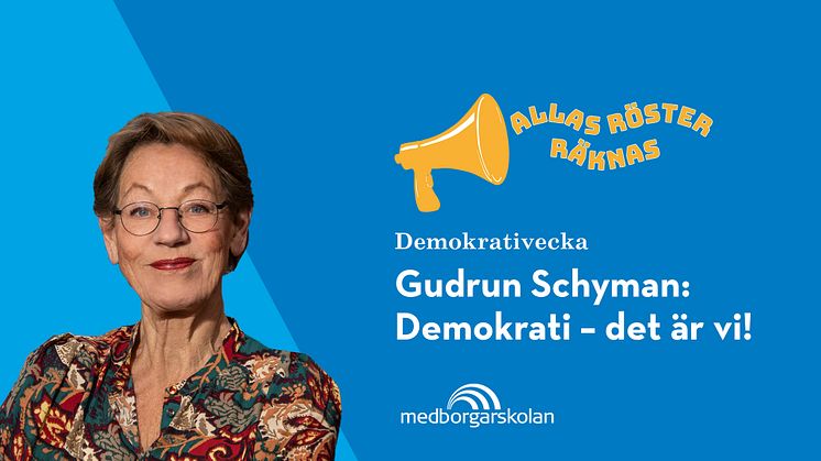 Gudrun Schyman föreläser i Karlstad 10 maj: Demokrati – det är vi!