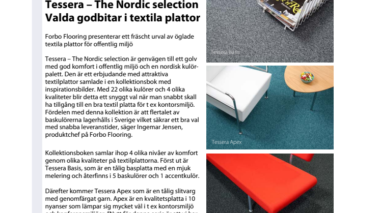 Tessera – The Nordic selection. Valda godbitar i textila plattor.