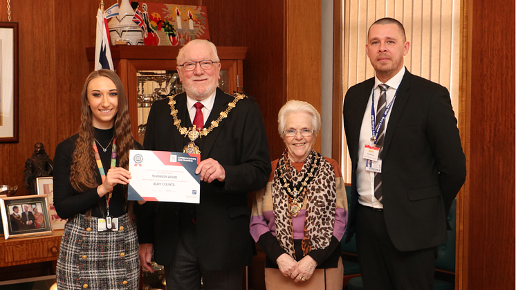 Mayor of Bury recognises achievement of apprentice
