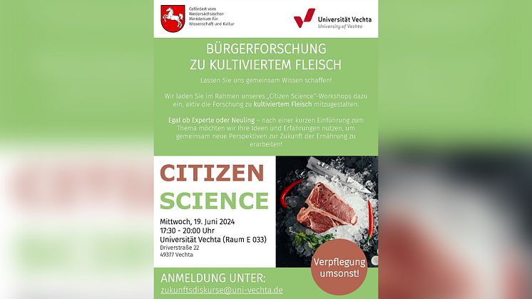 Workshop | Menschen aus dem Oldenburger Münsterland können Forschung zur gesellschaftlichen Integration von kultiviertem Fleisch mitgestalten 