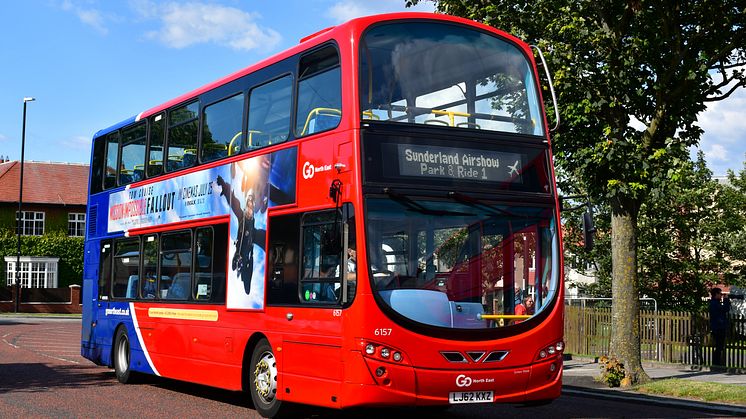 One of the Go North East Park and Ride buses for the Sunderland Airshow