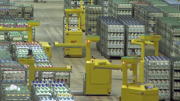 Automated Guidance Vehicles (AGV) at Arla’s state of the art fresh milk processing facility in Aylesbury
