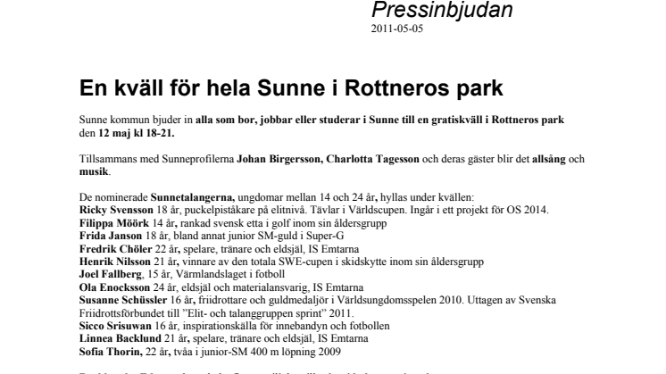 En kväll för hela Sunne i Rottneros park