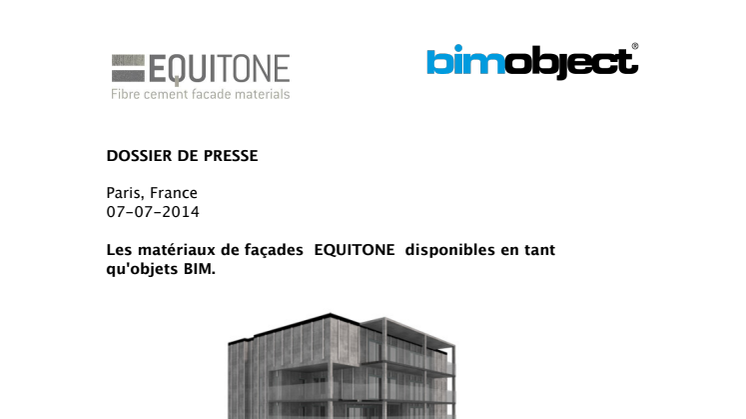 Les matériaux de façades  EQUITONE  disponibles en tant qu'objets BIM.
