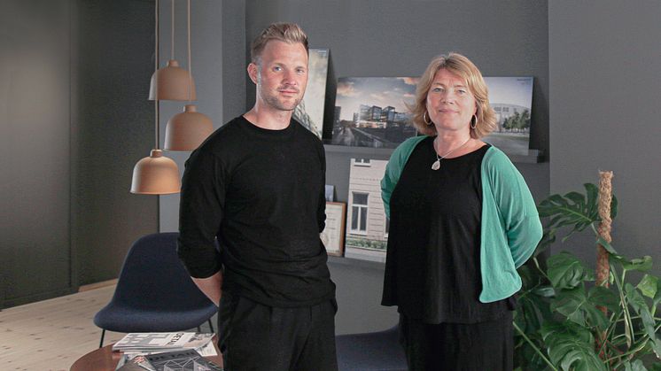 Jesper Karlsson, miljösamordnare, och Tina Francke, kontorschef på Liljewall i Malmö.
