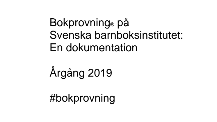 Svenska barnboksinstitutets Bokprovning 2020