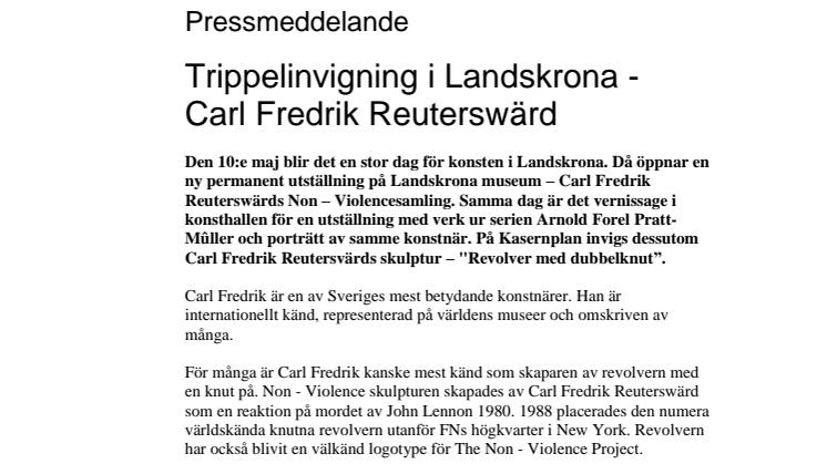 Trippelinvigning i Landskrona - Carl Fredrik Reuterswärd