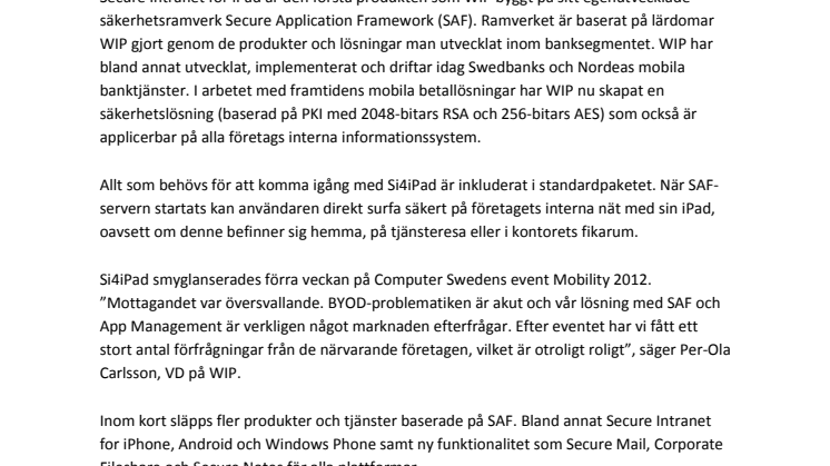 Världsnyhet från svenskt mobilutvecklingsföretag