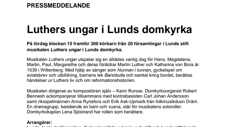 Luthers ungar i Lunds domkyrka