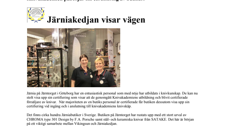 Sveriges första certifierade knivförsäljare