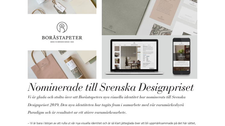 Nominerade till Svenska Designpriset 