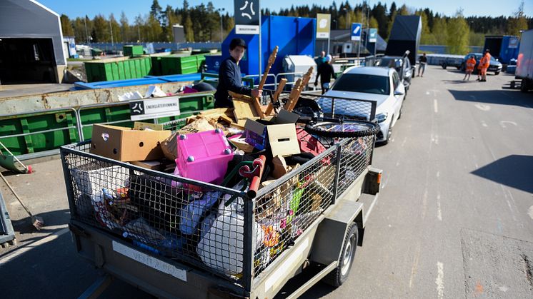 Under kristihimmelsfärdshelgen brukar det vara många besökare på Vakins återvinningscentraler.