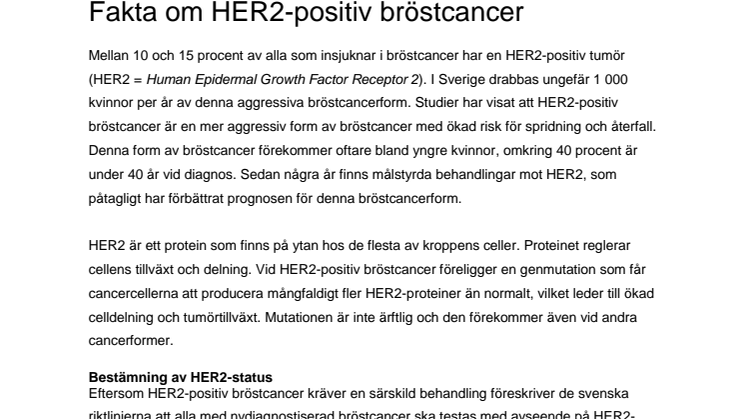 Fakta om HER2-positiv bröstcancer