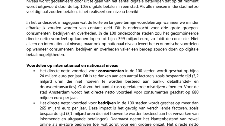 Onderzoek: ‘cashless stad’ zou Amsterdam jaarlijks 6,4 miljard euro kunnen opleveren