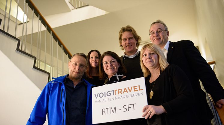 Från vänster, främre raden: Bo Wikström, Maria Broman, Visit Skellefteå. Erica Mattsson, Swedish Lapland Visitors Board. Bakre raden. Beatrice Bergqvist, Region Västerbotten . Cees van den Bosch, Voigt Travel. Robert Linderberg, Skellefteå Airport.  