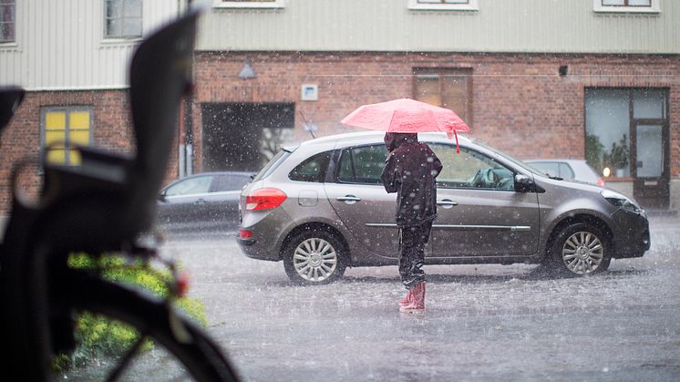I Göteborg regnar det var tredje dag. Mest regn kommer i juli och augusti. Är du förberedd? Foto: Lo Birgersson