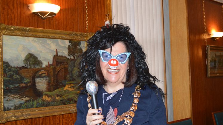 Mayor puts funny face forward for Red Nose Day