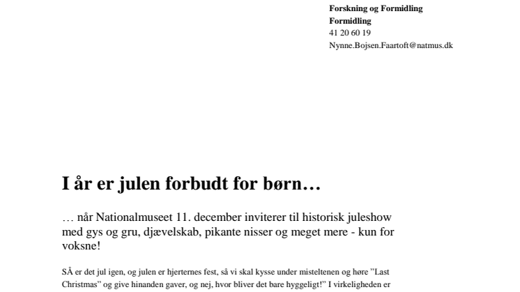 I år er julen forbudt for børn... 