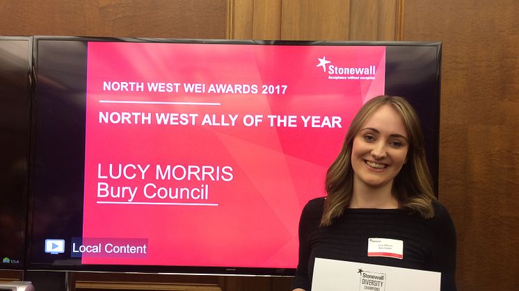 Lucy is North West Stonewall Ally of the Year