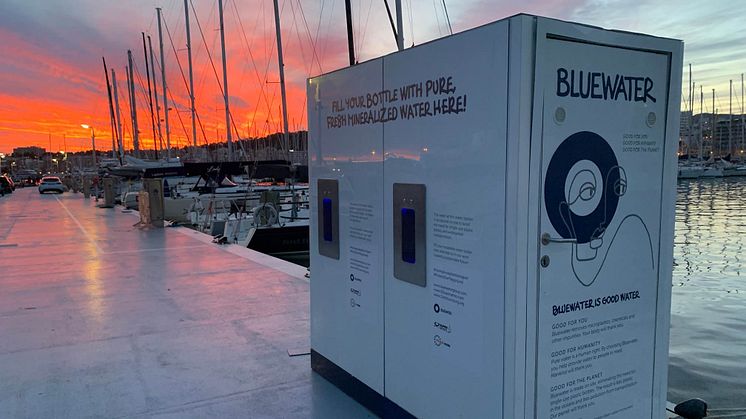 Bluewater stands ready to dispense water as pure as nature intended to 52 Super Series crew (credit:@rightformula)