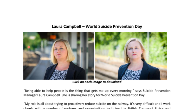 Laura Campbell - World Suicide Prevention Day