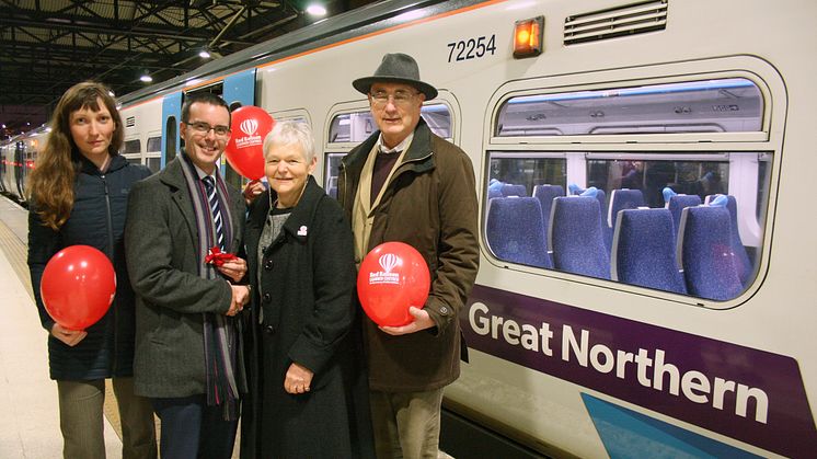 Vital help for important charity: (from left) Red Balloon Fundraising Manager Karen Schmiady, GTR Corporate Social Responsibility Manager Andy Harrowell, Red Balloon Founder and President Dr Carrie Herbert and Red Balloon Chairman of Trustees Mike Fr