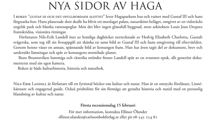 Gustaf III och det ofullbordade slottet i Haga