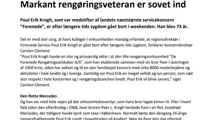 Markant rengøringsveteran er sovet ind 