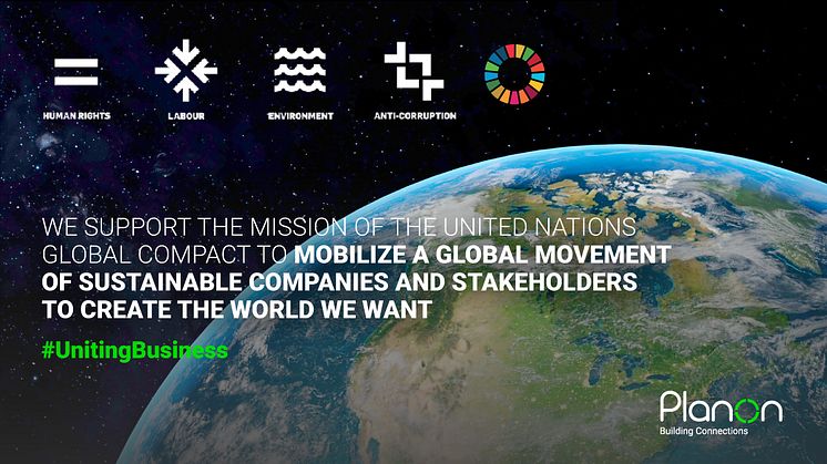 Planon ansluter sig till FN:s Global Compact och bidrar därmed till en ansvarsfull och hållbar framtid