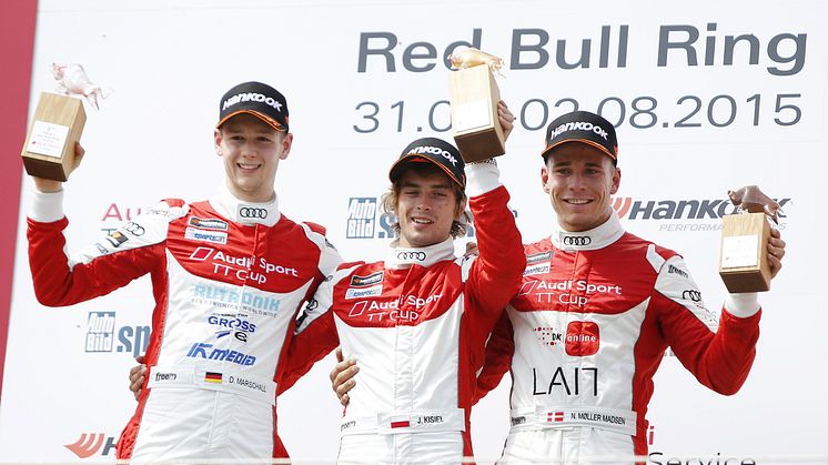 Audi Sport TT Cup Spielberg 2015 - Dennis Marschall (D), Jan Kisiel (PL), Nicolaj Møller Madsen (DK)