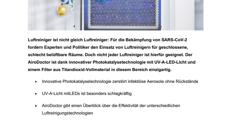 AiroDoctor Infektiöse Aerosole - Nicht jeder Luftreiniger ist wirksam gegen SARS-CoV-2 10.09.2020.pdf