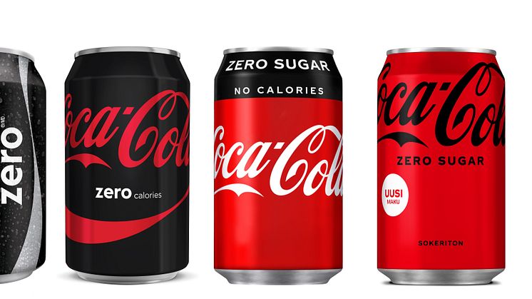 Coca-Cola Zeron kehitys mustasta punaiseen
